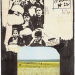 Gabriel Folli , "Sans titre #8" (L'exode), 2022, technique mixte sur papier peint, 29,8 x 21,1 cm.