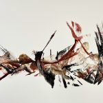 Thierry Moyne, "Chardonnay les Combes, Steve et Céline Gormally", 2024, aquarelle de vin, marnes et encre de Chine sur papier pur coton, 70 x 100 cm