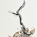 Thierry Moyne, "Trousseau Lumachelles Étienne Thiebaud", 2023, aquarelle de vin, calcaires et encre de Chine sur papier pur coton, 60 x 40 cm