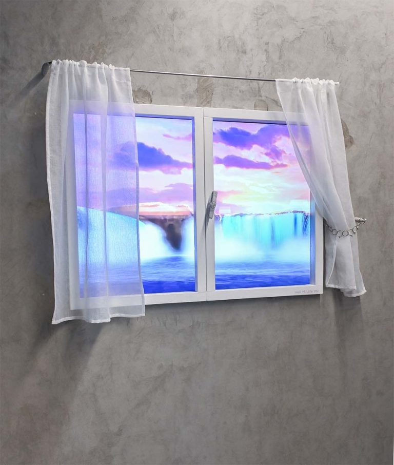Maeva Totolehibe, "take me with you", 2024, vidéo d'animation, bois, ciment, céramique, tissus, 250 X 200 cm
